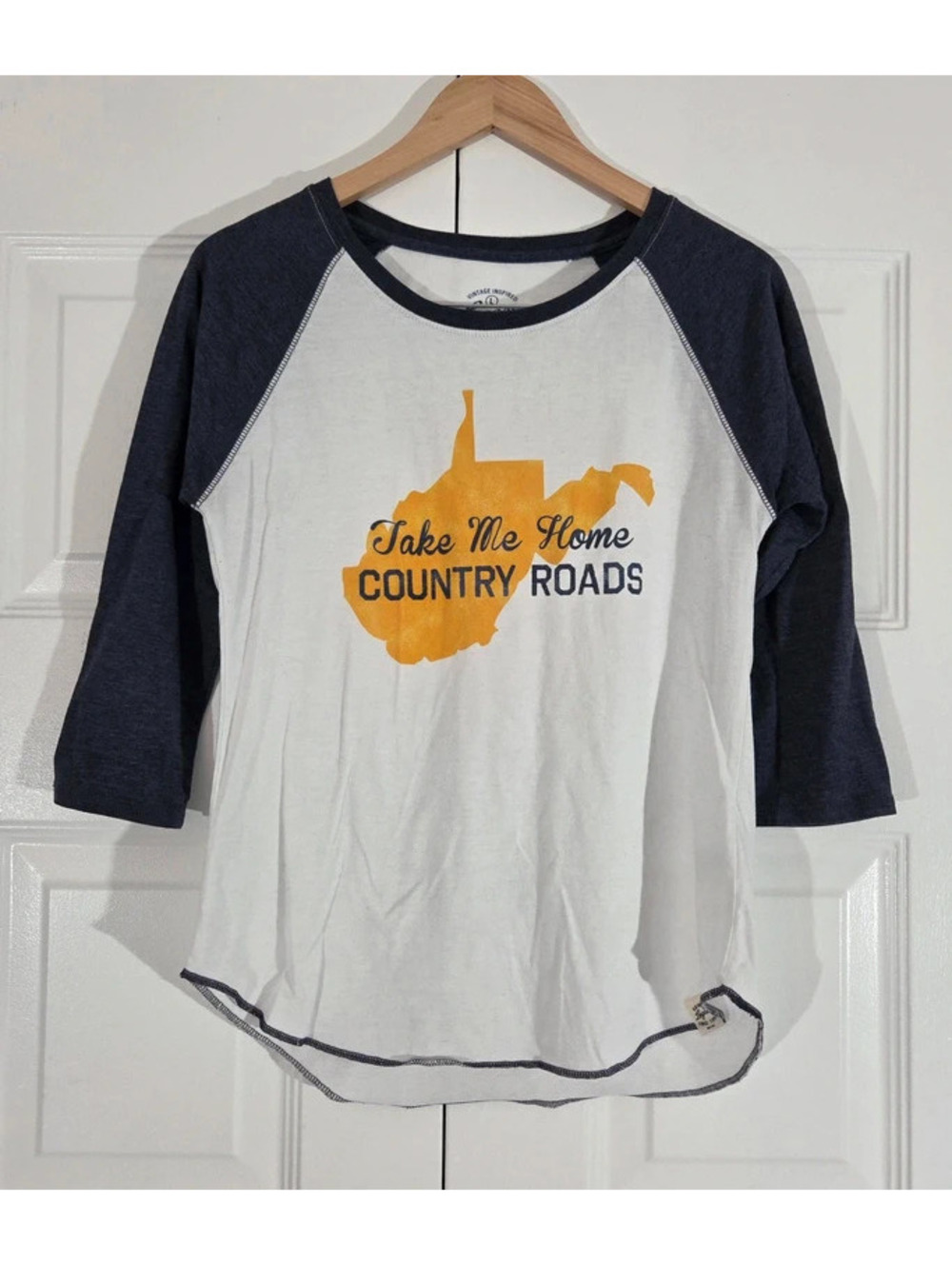 Legacy Women's Large Take Me Home Country Roads Raglan Graphic Tee #1669